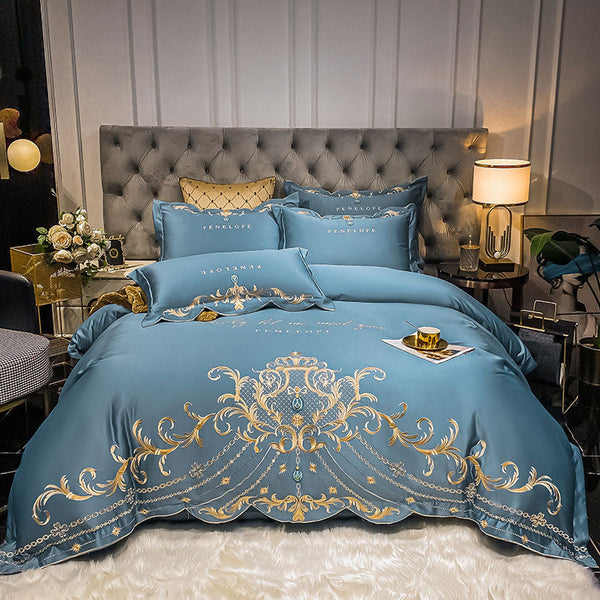 Soft Luxury Egyptian Cotton Embroidered Bedding Set