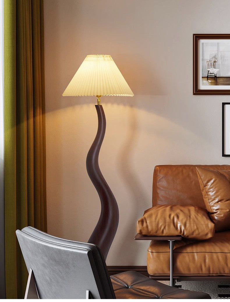 Pleated Fabric Mushroom Floor Lamp