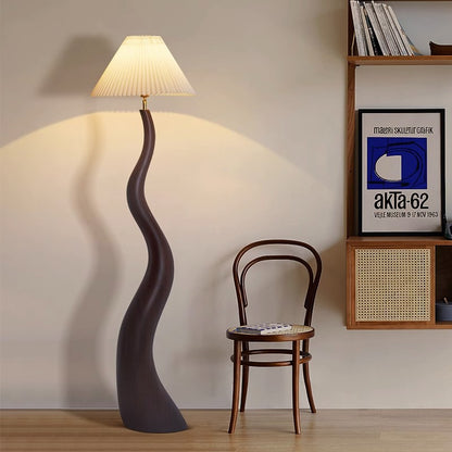 Pleated Fabric Mushroom Floor Lamp