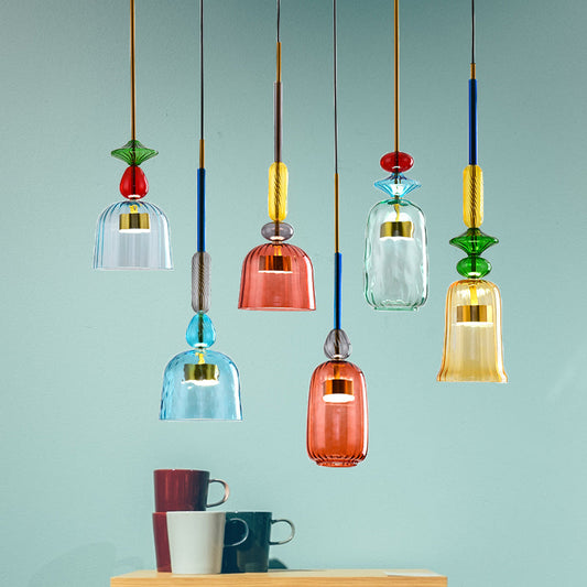 Vintage Colored Glass Pendant Lights