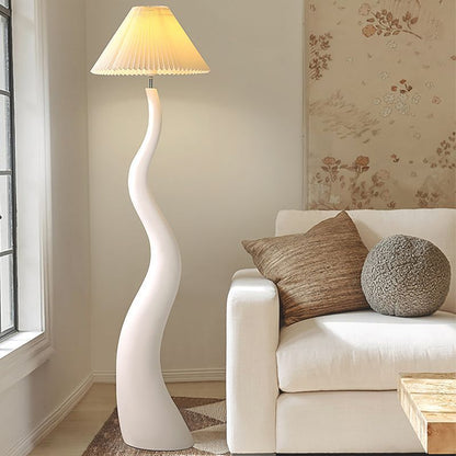 Pleated Fabric Mushroom Floor Lamp