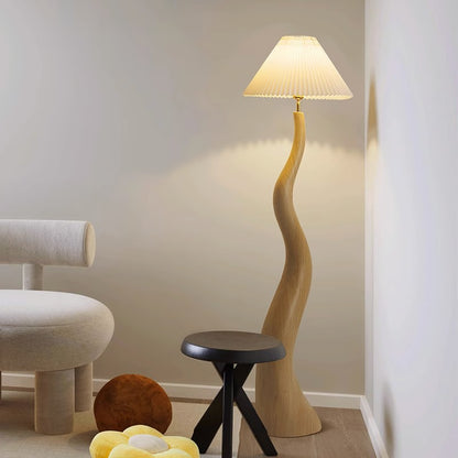 Pleated Fabric Mushroom Floor Lamp