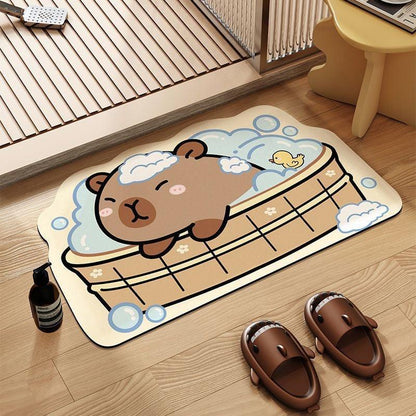 Capybara Shower Bathroom Absorbent Mat - Size 40x60cm / 50x80cm | Quick-Drying and Absorbent