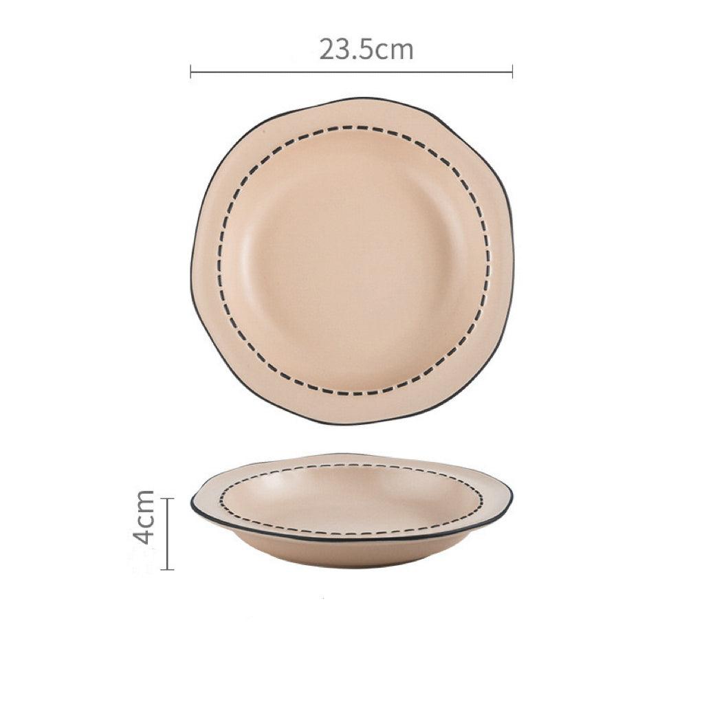 Comic Style Handcrafted Ceramic Dinnerware Set | Unique 2D Aesthetic. 4 Colors Available