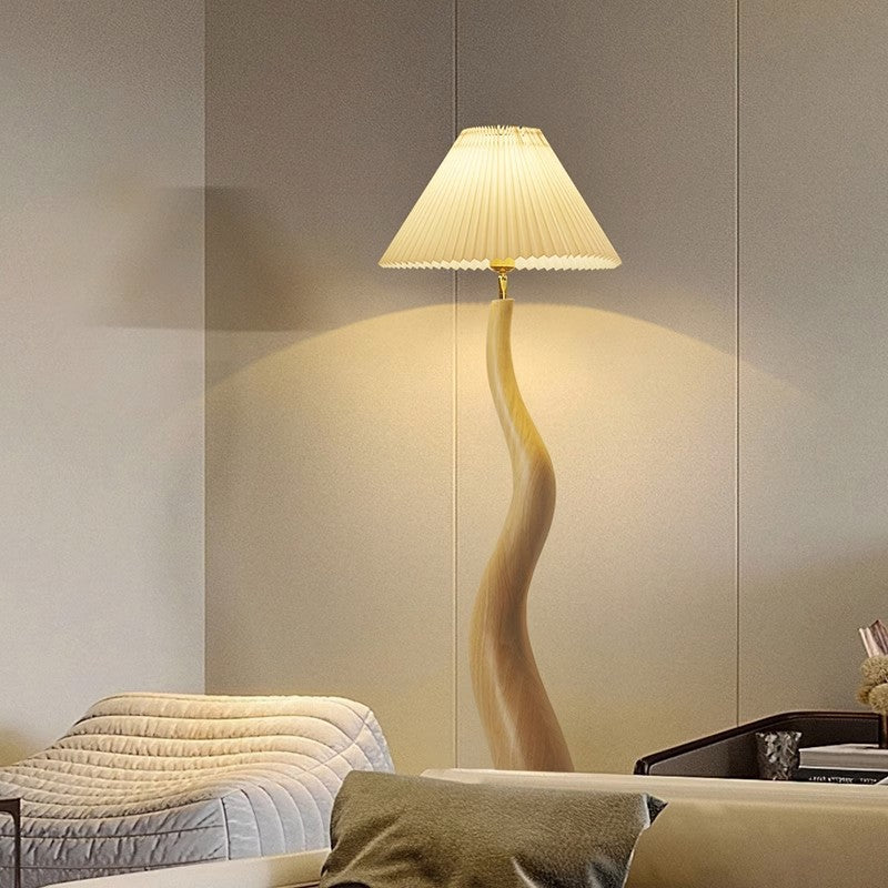 Pleated Fabric Mushroom Floor Lamp