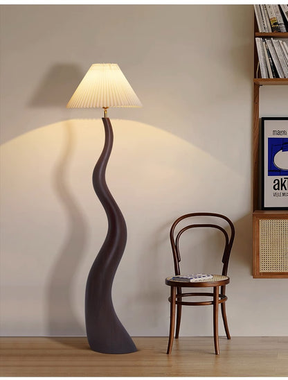 Pleated Fabric Mushroom Floor Lamp