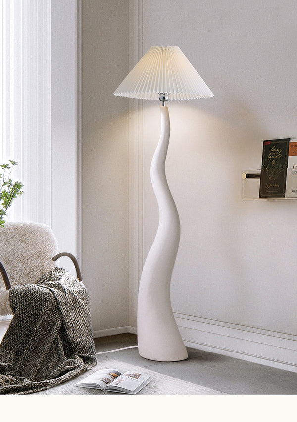 Pleated Fabric Mushroom Floor Lamp