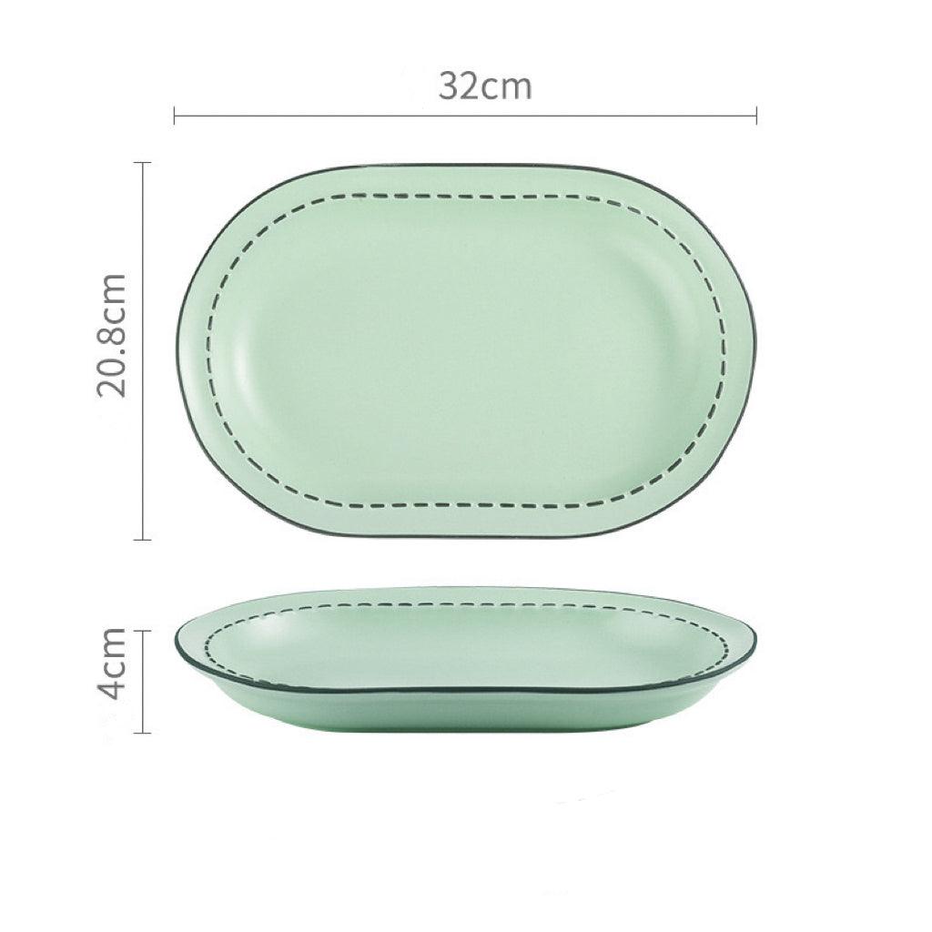 Comic Style Handcrafted Ceramic Dinnerware Set | Unique 2D Aesthetic. 4 Colors Available