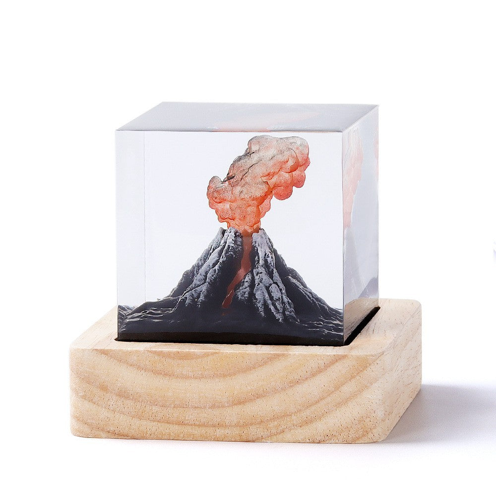 Handmade Jurassic Volcano Eruption Night Light