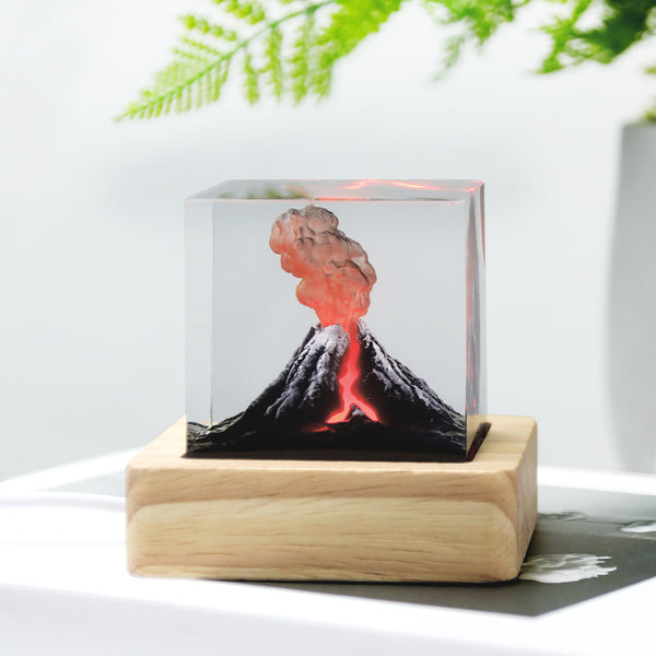 Handmade Jurassic Volcano Eruption Night Light