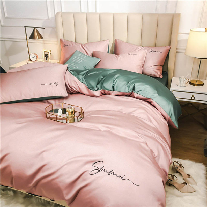 60S Long-staple Cotton Solid Color Embroidery Duvet Cover