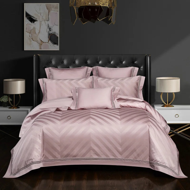 Premium Egyptian Cotton Jacquard Duvet Cover Set