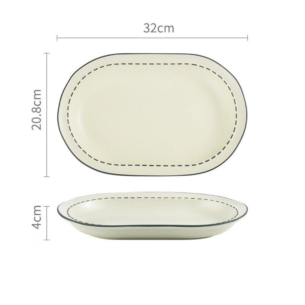 Comic Style Handcrafted Ceramic Dinnerware Set | Unique 2D Aesthetic. 4 Colors Available