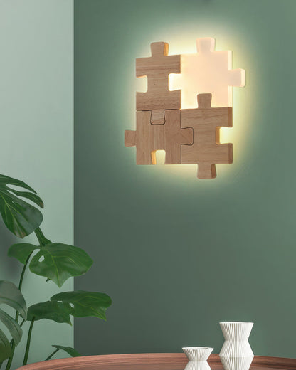 Wood Puzzles Wall Sconces For Bedroom