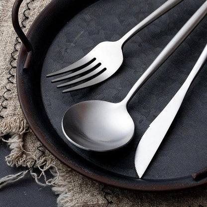 Premium Matte Flatware Set - Set of 3 | Substantial Weight and Elegant Matte Finish