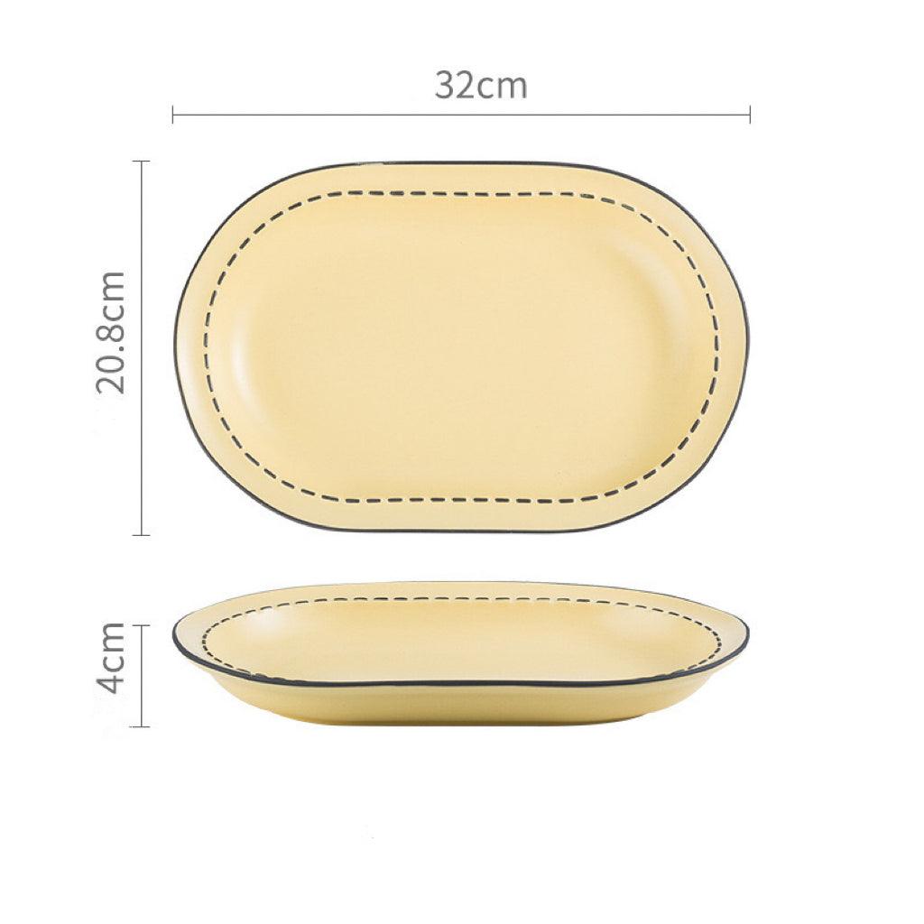 Comic Style Handcrafted Ceramic Dinnerware Set | Unique 2D Aesthetic. 4 Colors Available