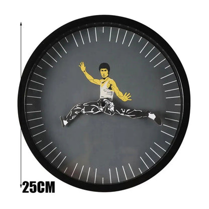 Bruce Lee Kung Fu Wall Clock