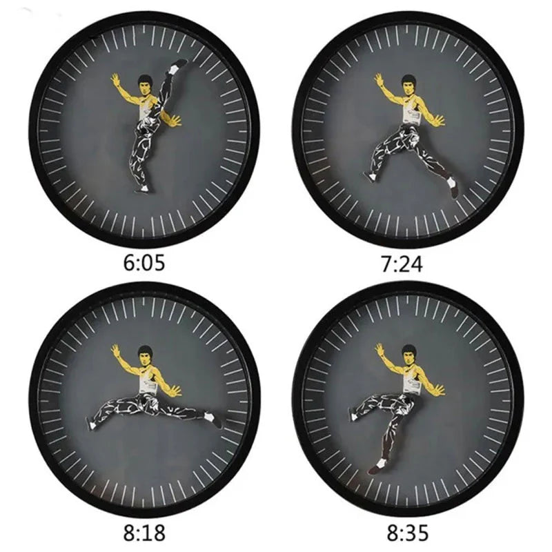 Bruce Lee Kung Fu Wall Clock