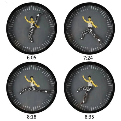 Bruce Lee Kung Fu Wall Clock