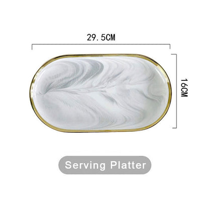 Catalina White Marble Luxury Dinnerware Set