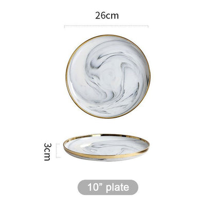 Catalina White Marble Luxury Dinnerware Set