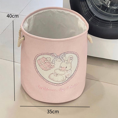 Cute Bear and Bunny Linen Storage Bag/Laundry Basket - Foldable. Water-Resistant. Durable for Clothes and Toys