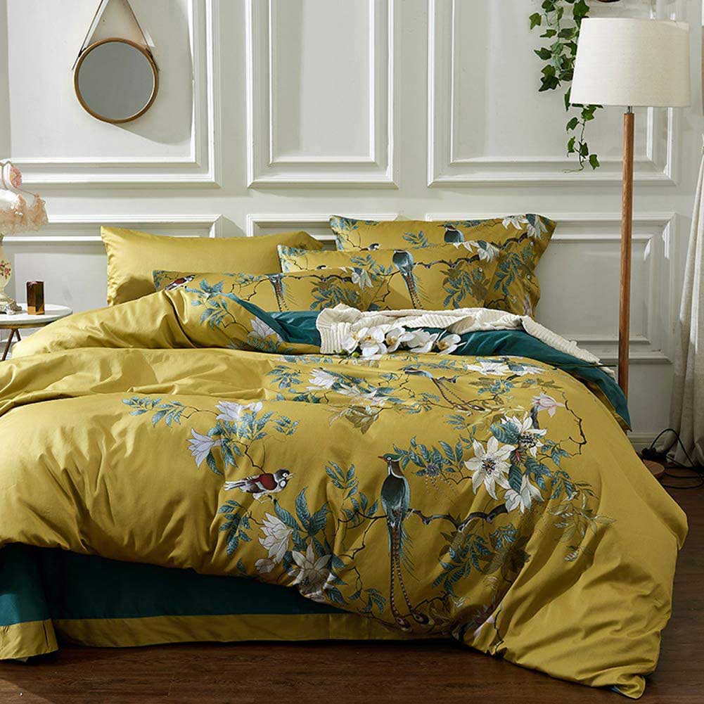 Egyptian Cotton Bird&Flower Duvet Cover Set