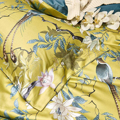 Egyptian Cotton Bird&Flower Duvet Cover Set