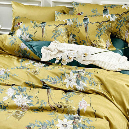 Egyptian Cotton Bird&Flower Duvet Cover Set