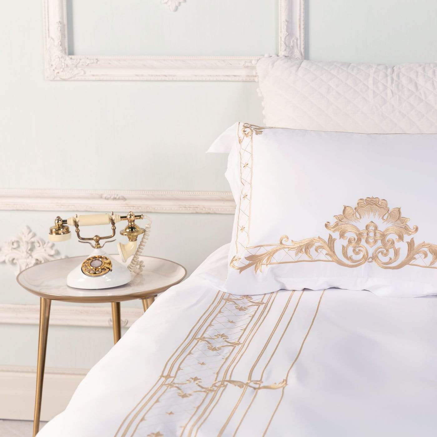 Egyptian Cotton Chic Golden Embroidery Duvet Cover Set