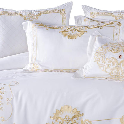 Egyptian Cotton Chic Golden Embroidery Duvet Cover Set