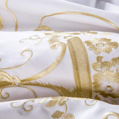 Egyptian Cotton Chic Golden Embroidery Duvet Cover Set