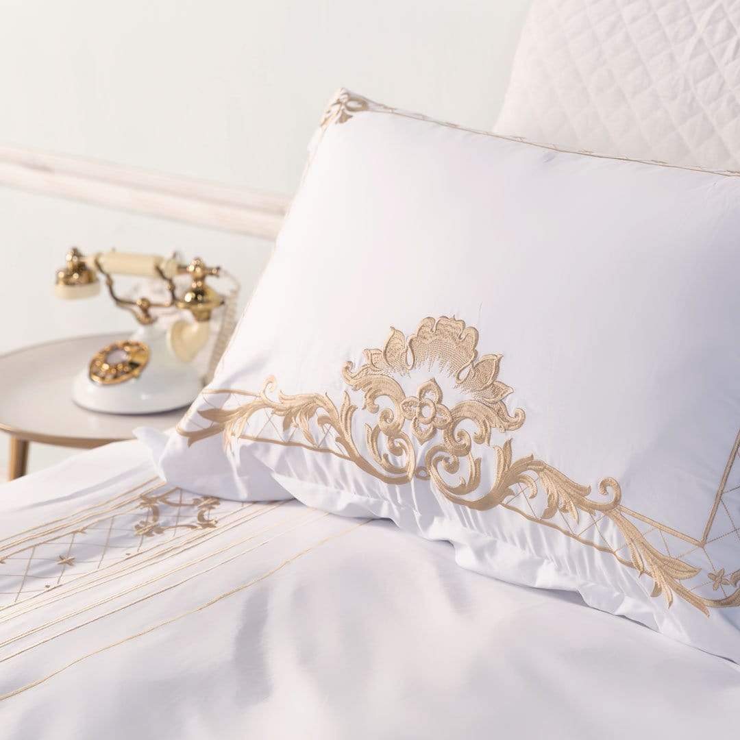 Egyptian Cotton Chic Golden Embroidery Duvet Cover Set