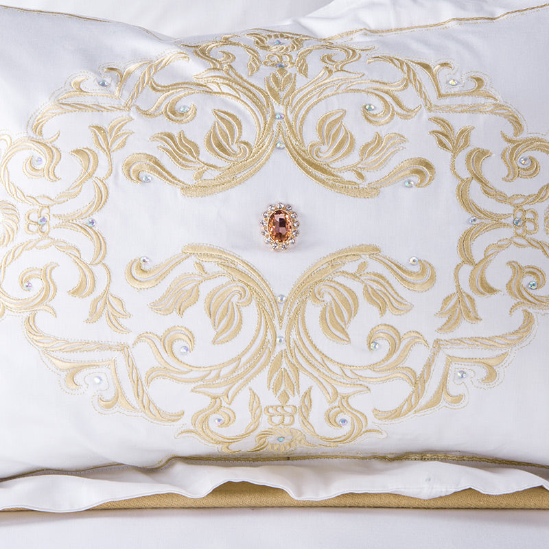 Egyptian Cotton Chic Golden Embroidery Duvet Cover Set