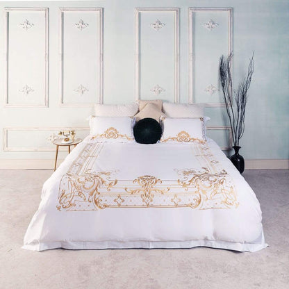 Egyptian Cotton Chic Golden Embroidery Duvet Cover Set