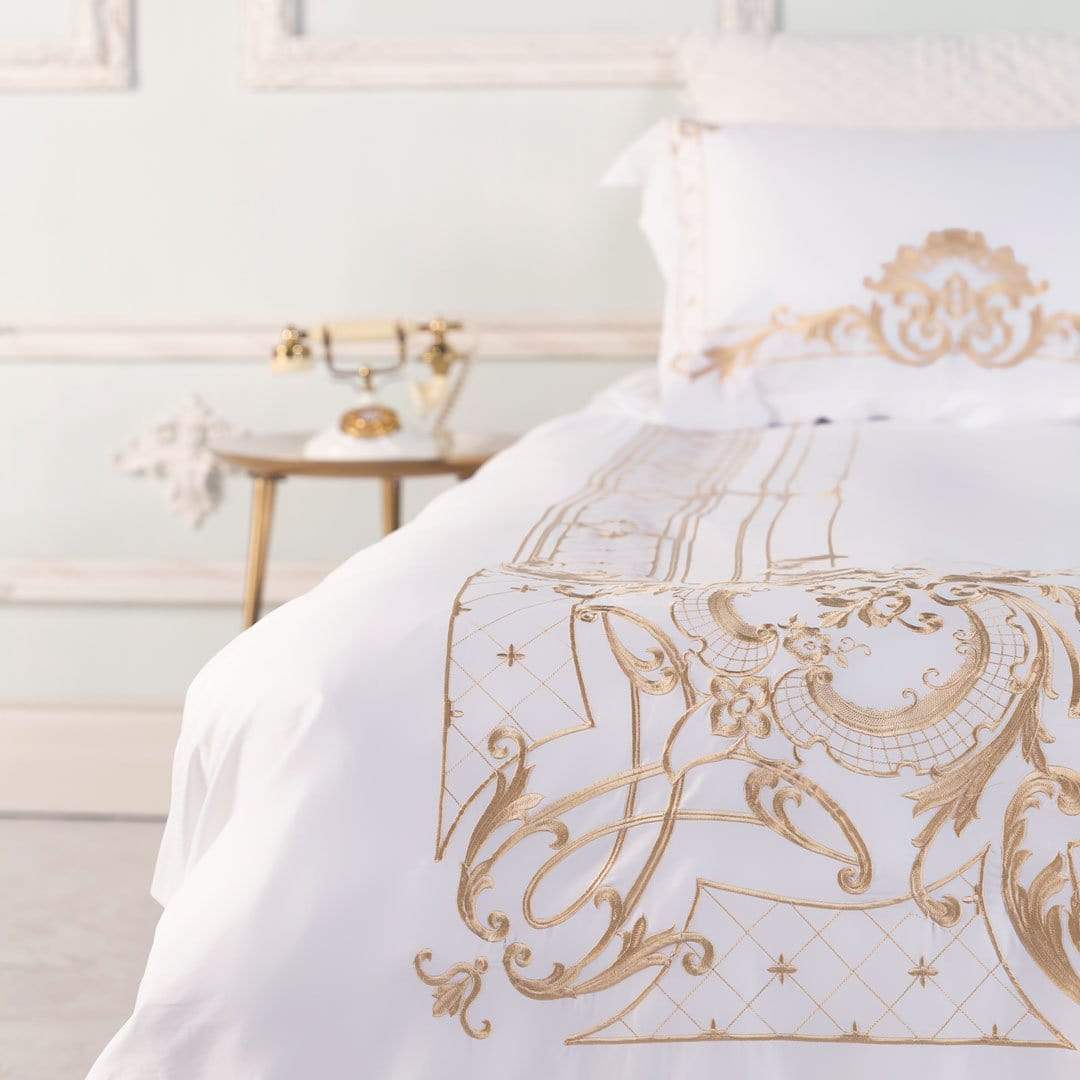 Egyptian Cotton Chic Golden Embroidery Duvet Cover Set