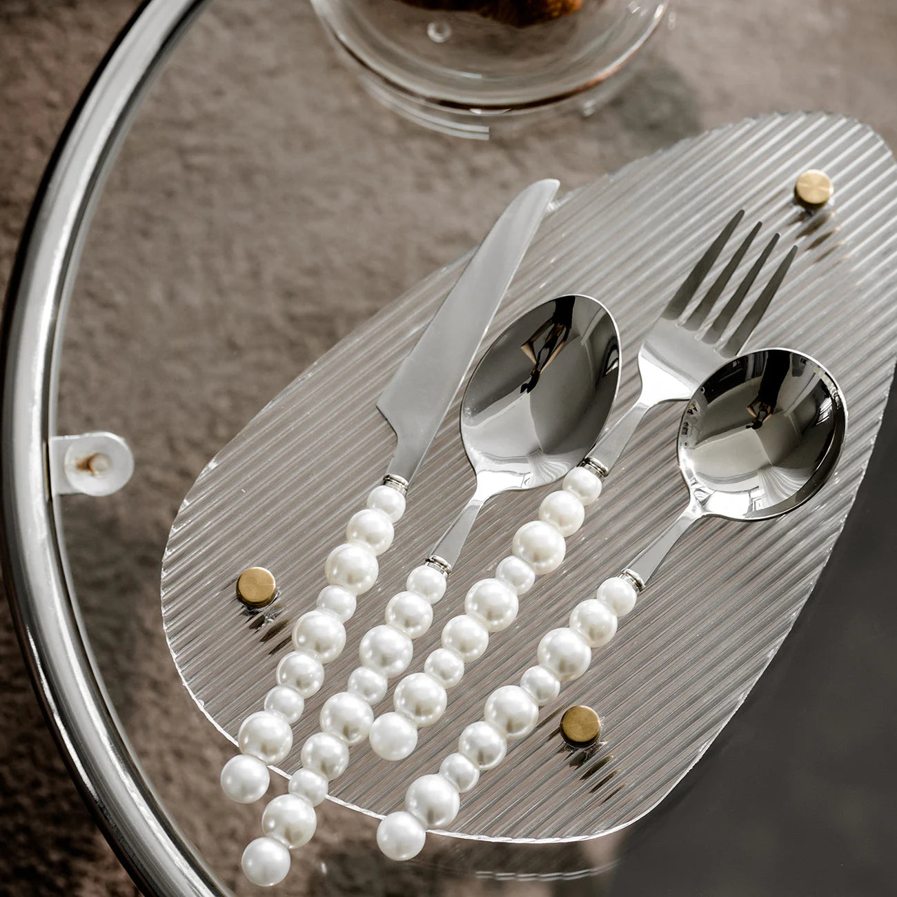 Europe Silver Pearl Cutlery Set