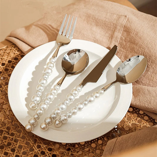 Europe Silver Pearl Cutlery Set