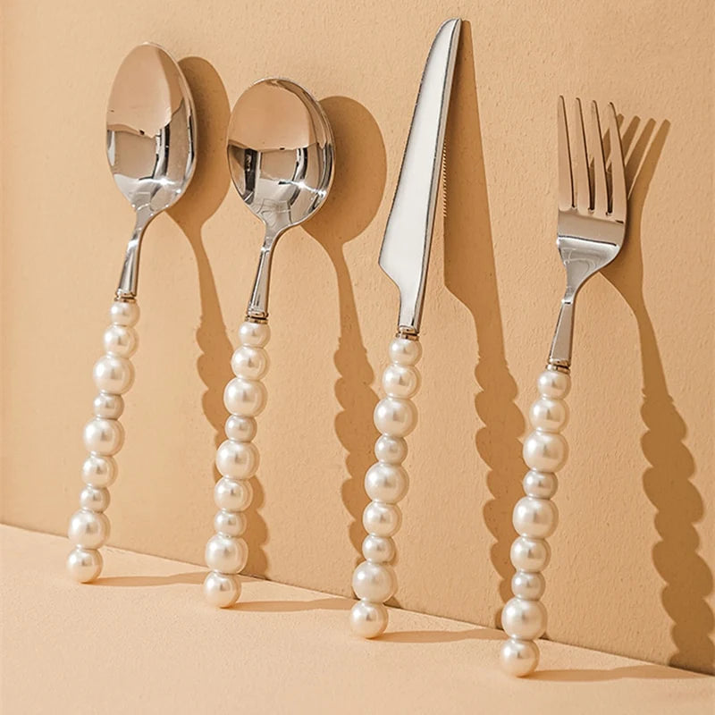 Europe Silver Pearl Cutlery Set