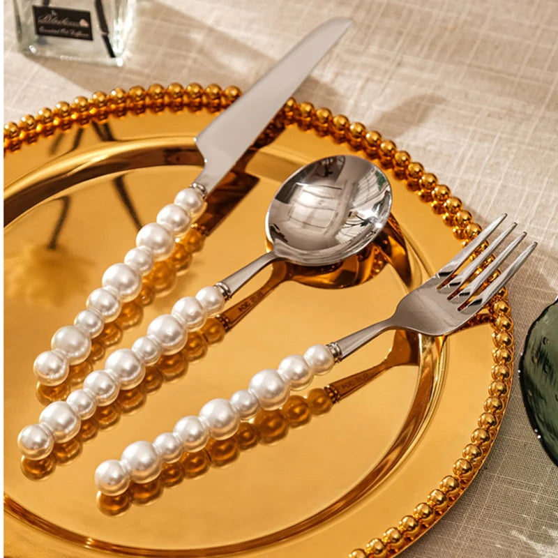 Europe Silver Pearl Cutlery Set