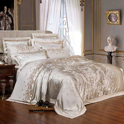 Luxury Silky Satin Jacquard Duvet Cover