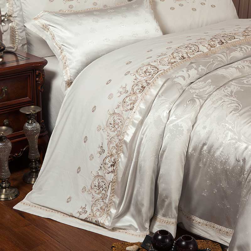 Luxury Silky Satin Jacquard Duvet Cover