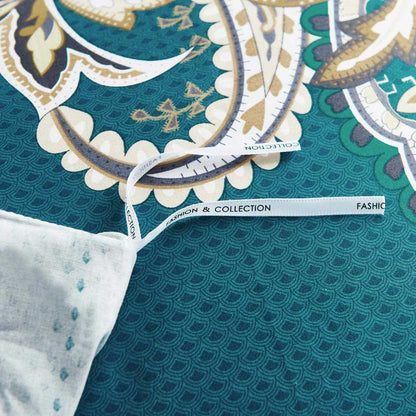 Luxury Paisley Egyptian Cotton Teal Boho Duvet Cover