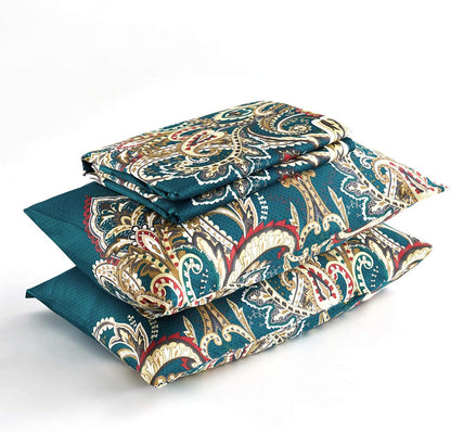 Luxury Paisley Egyptian Cotton Teal Boho Duvet Cover