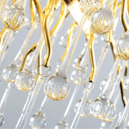 Luxury Rectangular Crystal Tree Raindrop Pendant Light