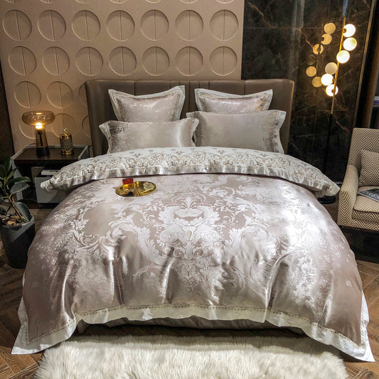 Luxury Silky Satin Jacquard Duvet Cover