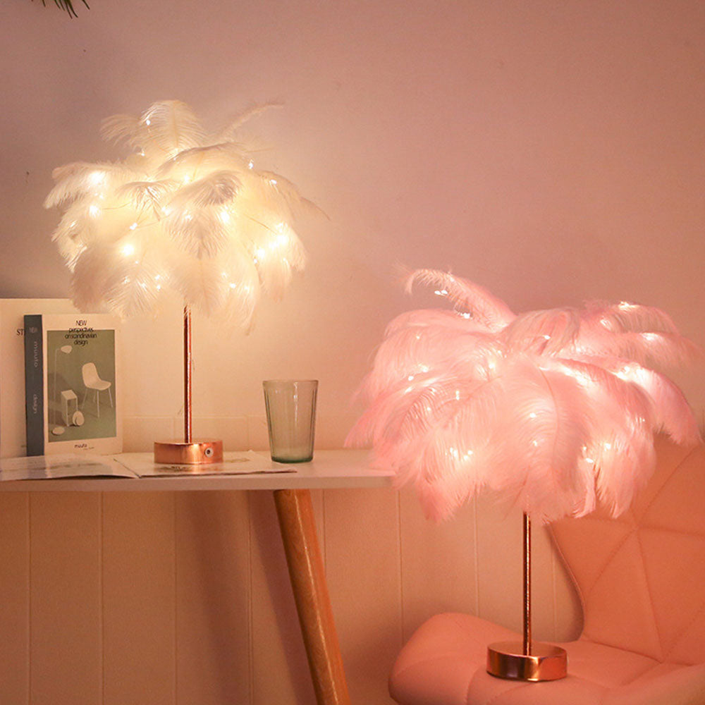 Modern Romantic Feather Table Lamp