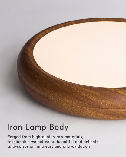 Walnut Color Modern Bedroom Ceiling Lamp