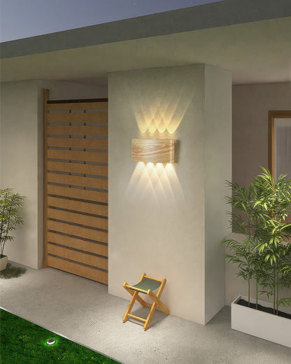 Woodgrain Sconce Outdoor Wall Light