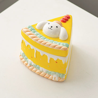 Trendy Cheesecake Jewelry Box, Adorable Ceramic Design with Creative DIY Accents